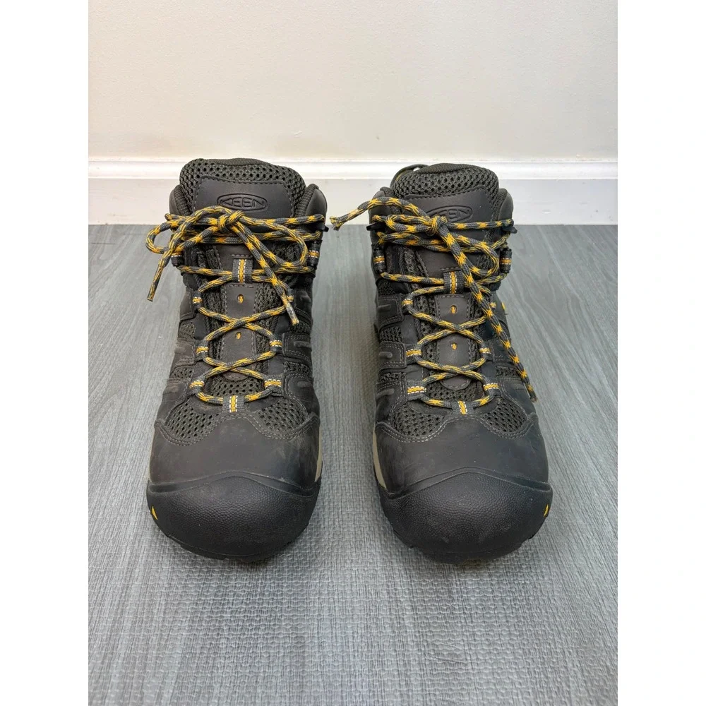 Keen Utility Lansing Mid Work Boots 9.5D Raven Gray Steel Toe EH Safety Hiking